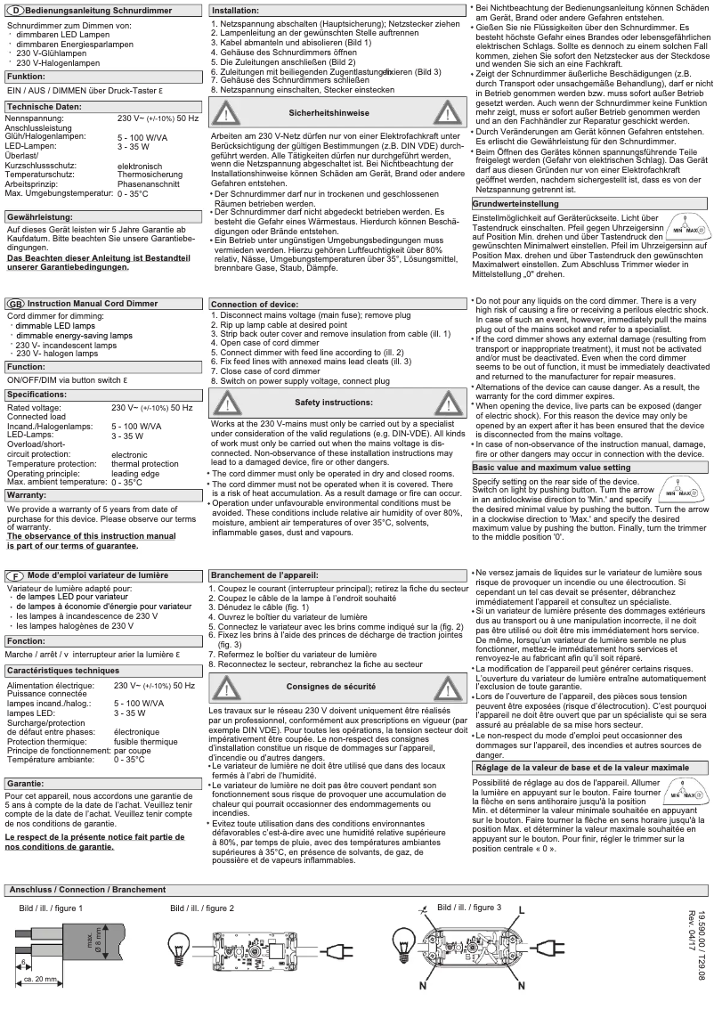 First page image of the manual for T29.08