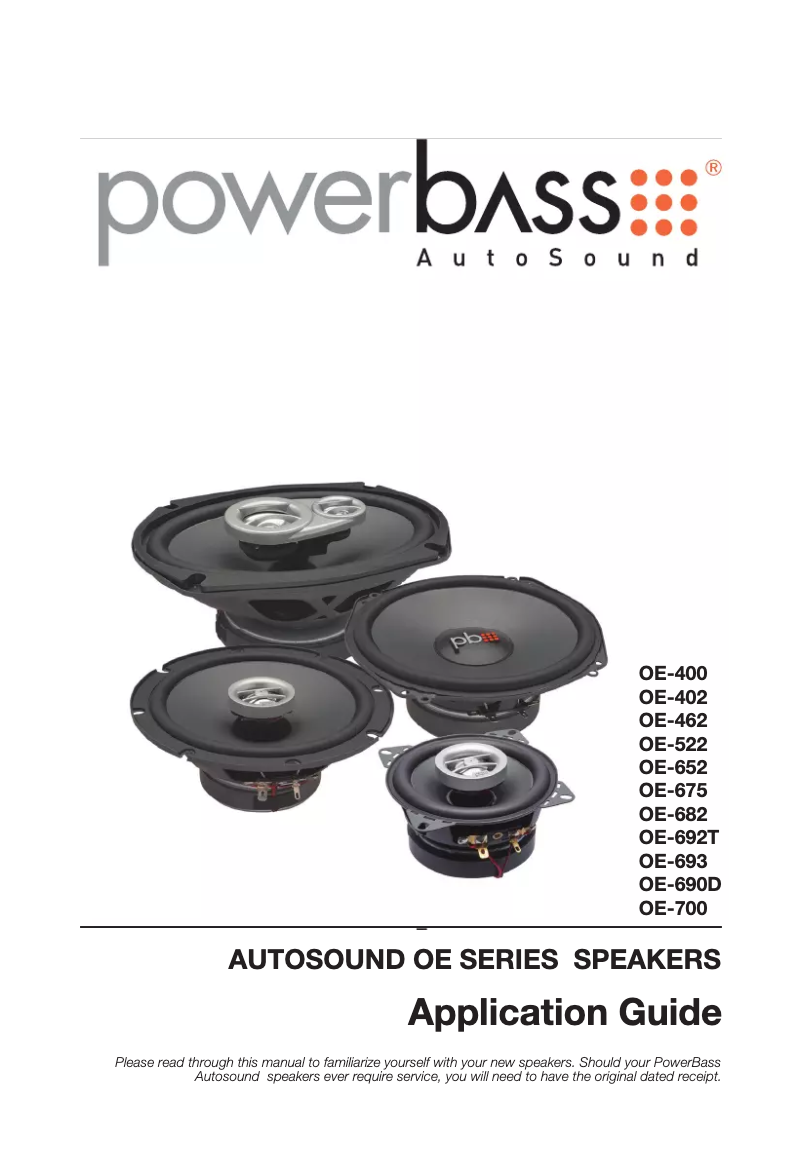 Page 1 of the manual User Manual PowerBass Autosound OE-692T