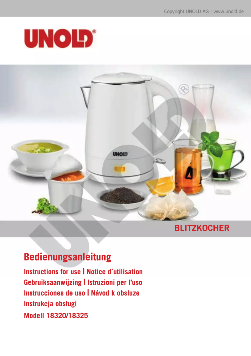 Page 1 of the manual User Manual Unold black 18325