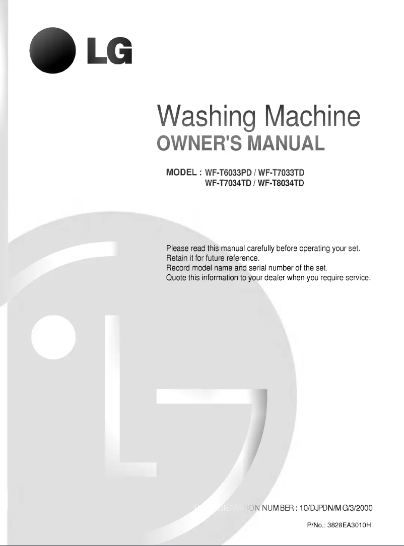 Page 1 of the manual User Manual LG WF-T6004TD