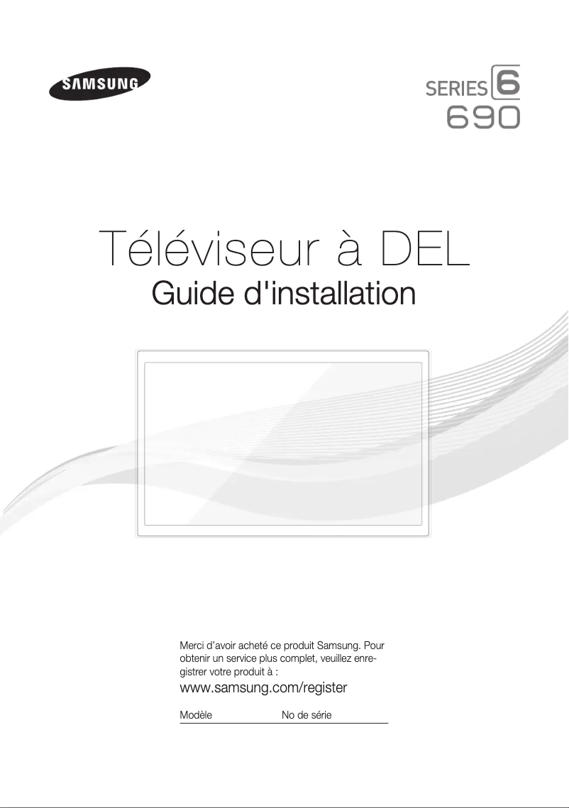 Page 1 of the manual Installation Guide Samsung HG55ND690UF