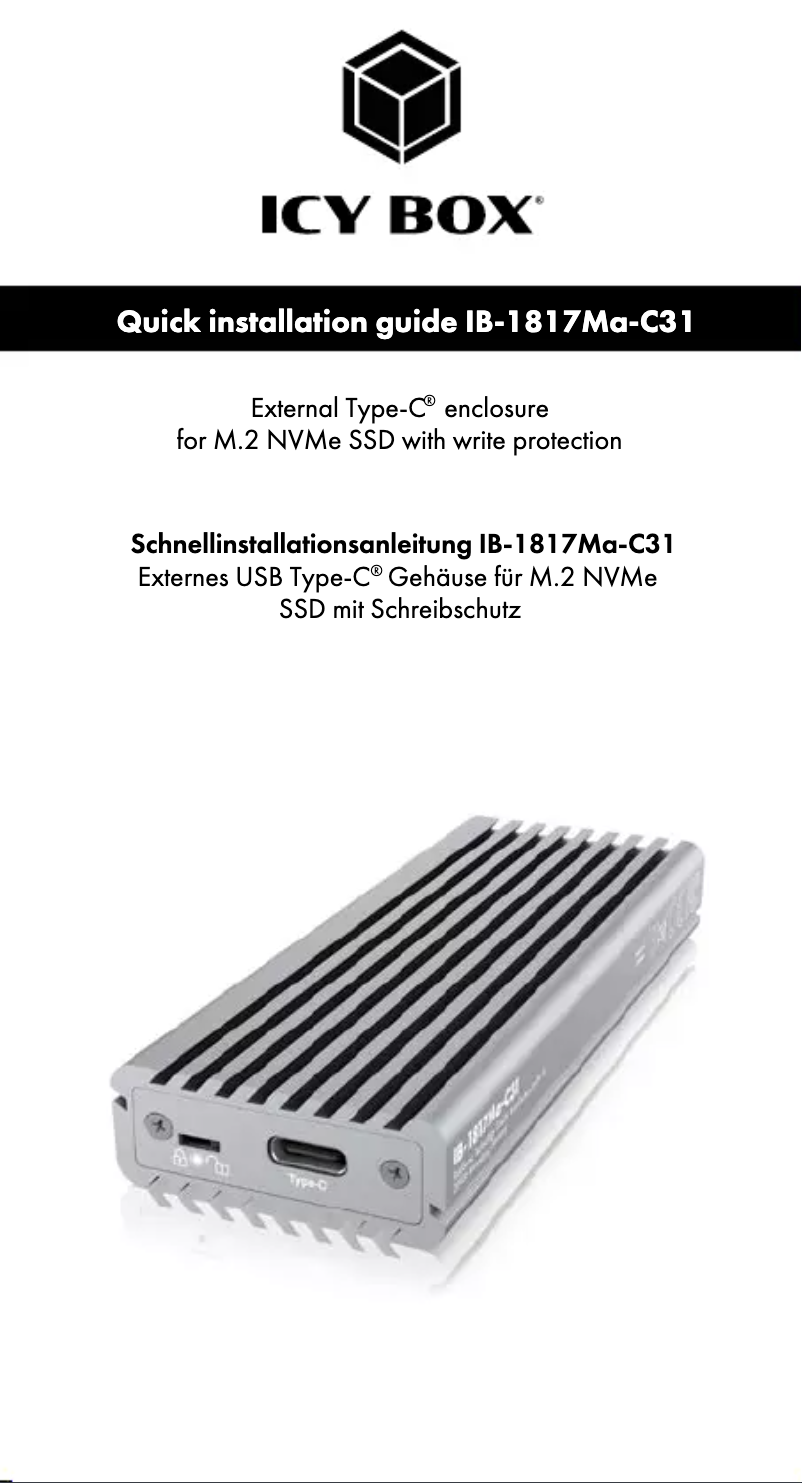 Page 1 of the manual User Manual Icy Box IB-1817MA-C31