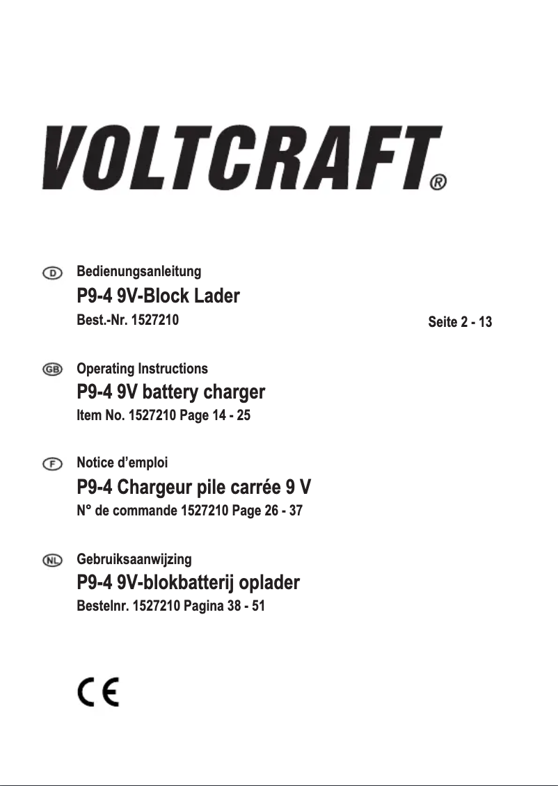 Page 1 of the manual User Manual Voltcraft P9-4