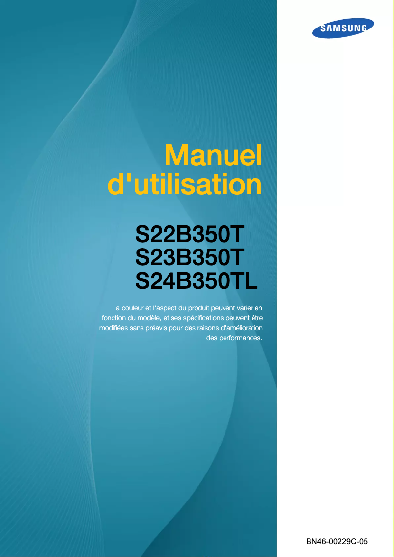 Page 1 of the manual User Manual Samsung S23B350T