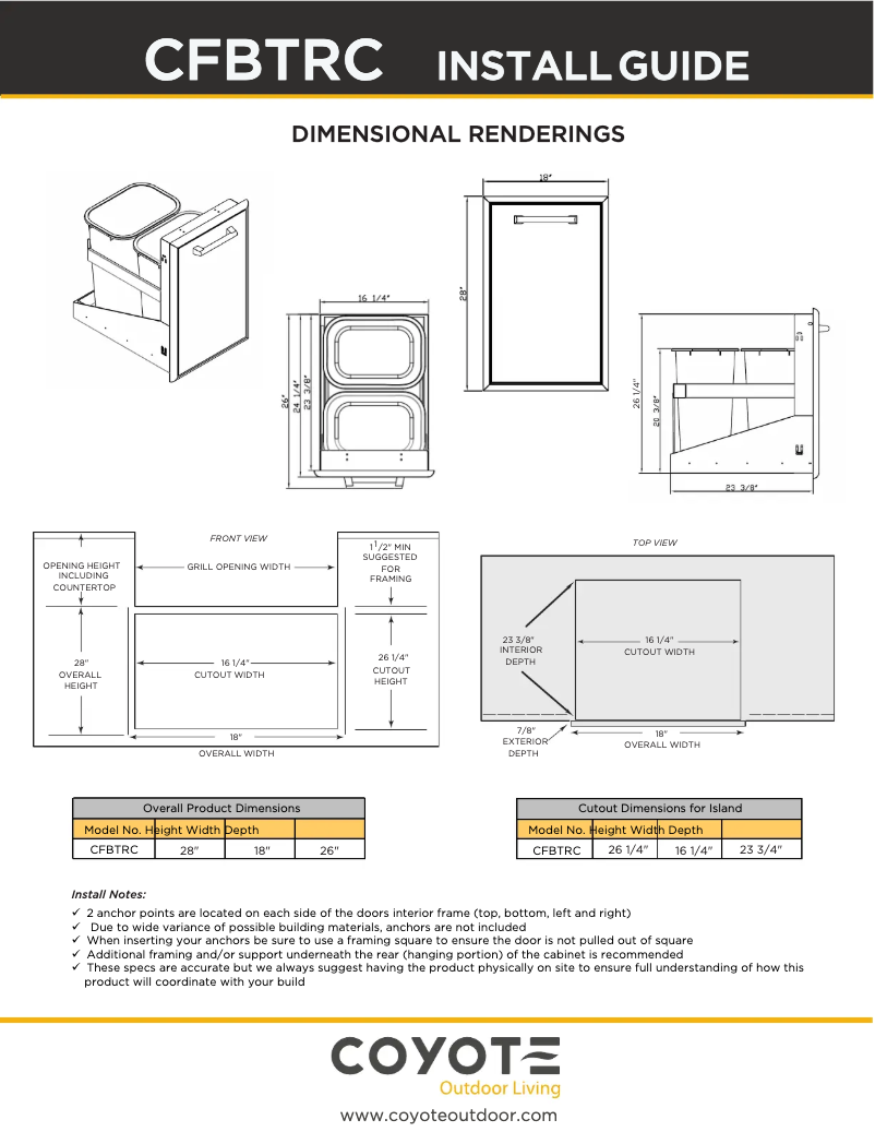 Page 1 of the manual User Manual Coyote CFBTRC