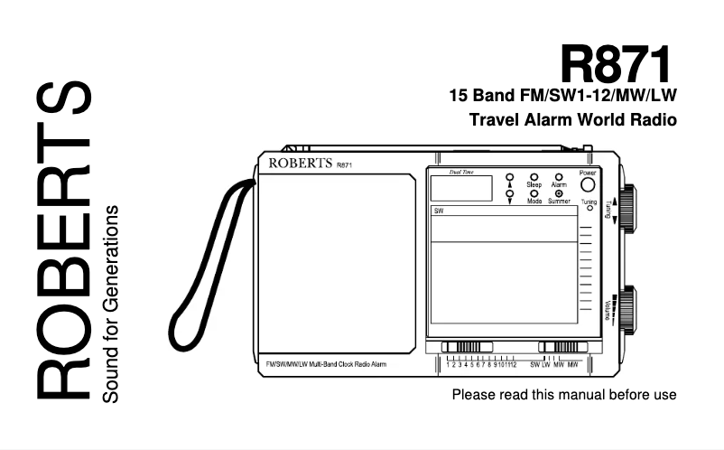 First page image of the manual for R871