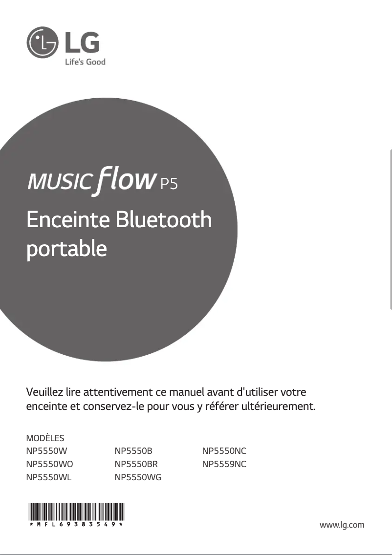 Page 1 of the manual User Manual LG NP5550WL