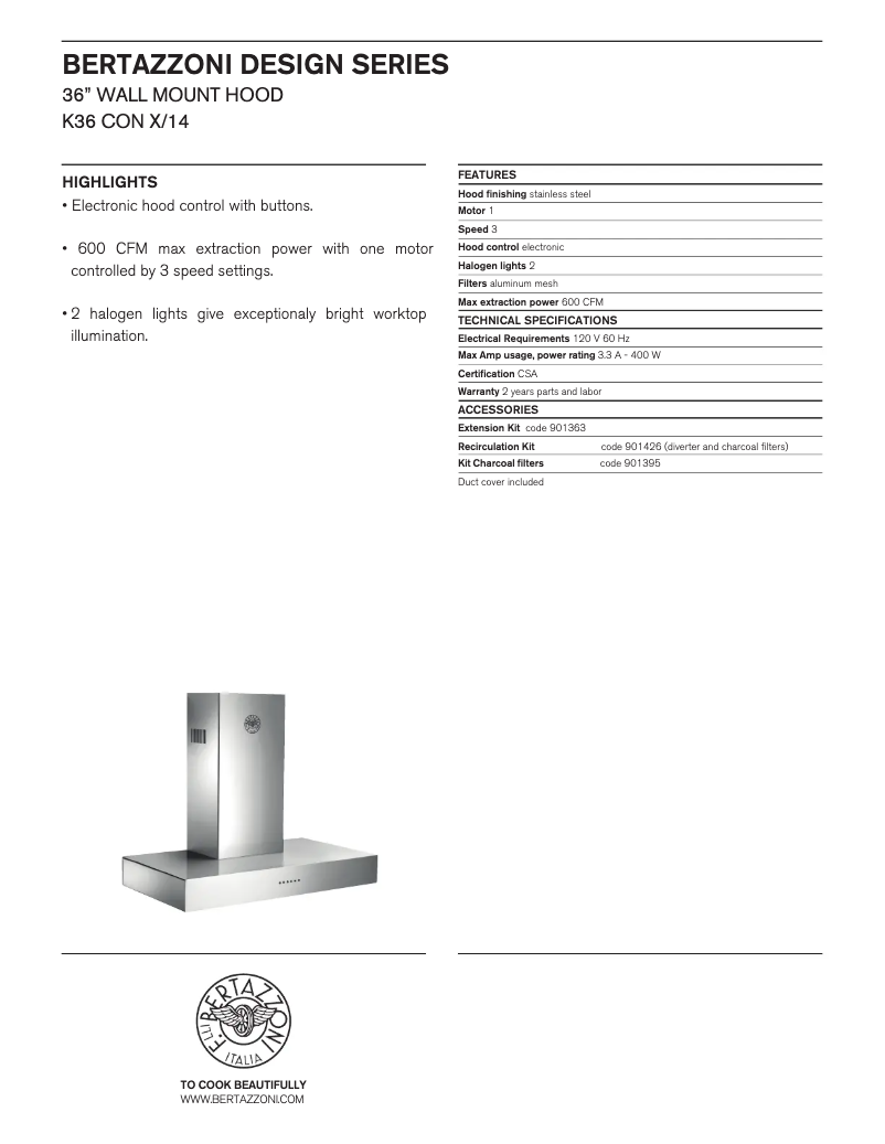 First page image of the manual for K36CONX/14