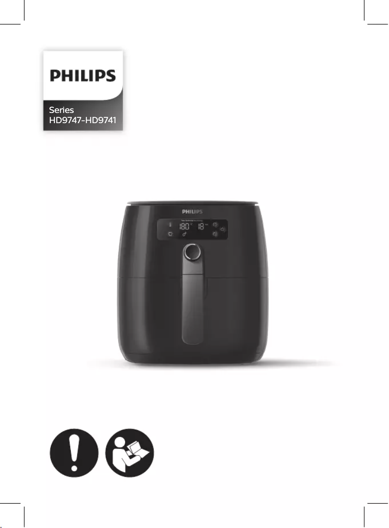 Page 1 of the manual Quick Start Guide Philips Avance Collection Airfryer HD9741