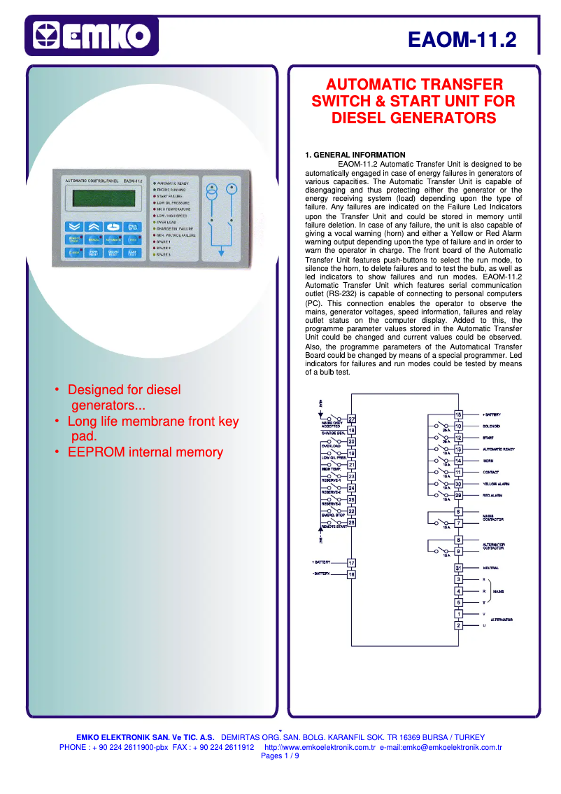 Page 1 of the manual User Manual Emko EAOM-11.2