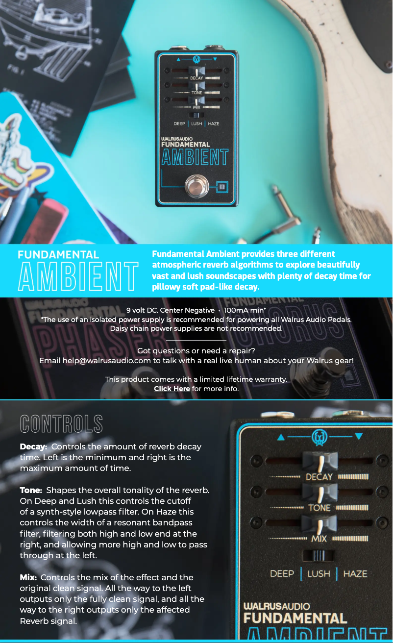 First page image of the manual for Fundamental Ambient