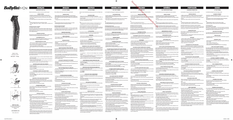 Page 1 of the manual User Manual BaByliss MT728E
