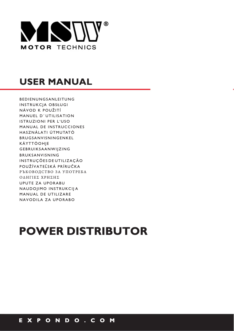 First page image of the manual for MSW-WPD-6V