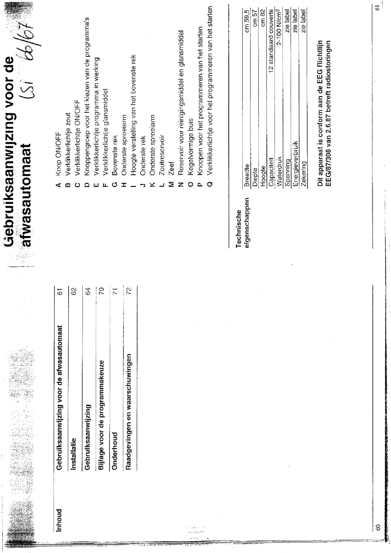 Page 1 of the manual User Manual Ariston Thermo LSI 67
