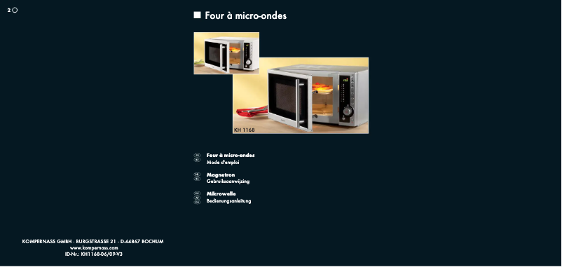 First page image of the manual for KH 1168