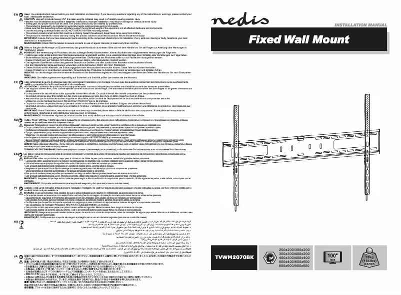 Page 1 of the manual User Manual Nedis TVWM2070BK