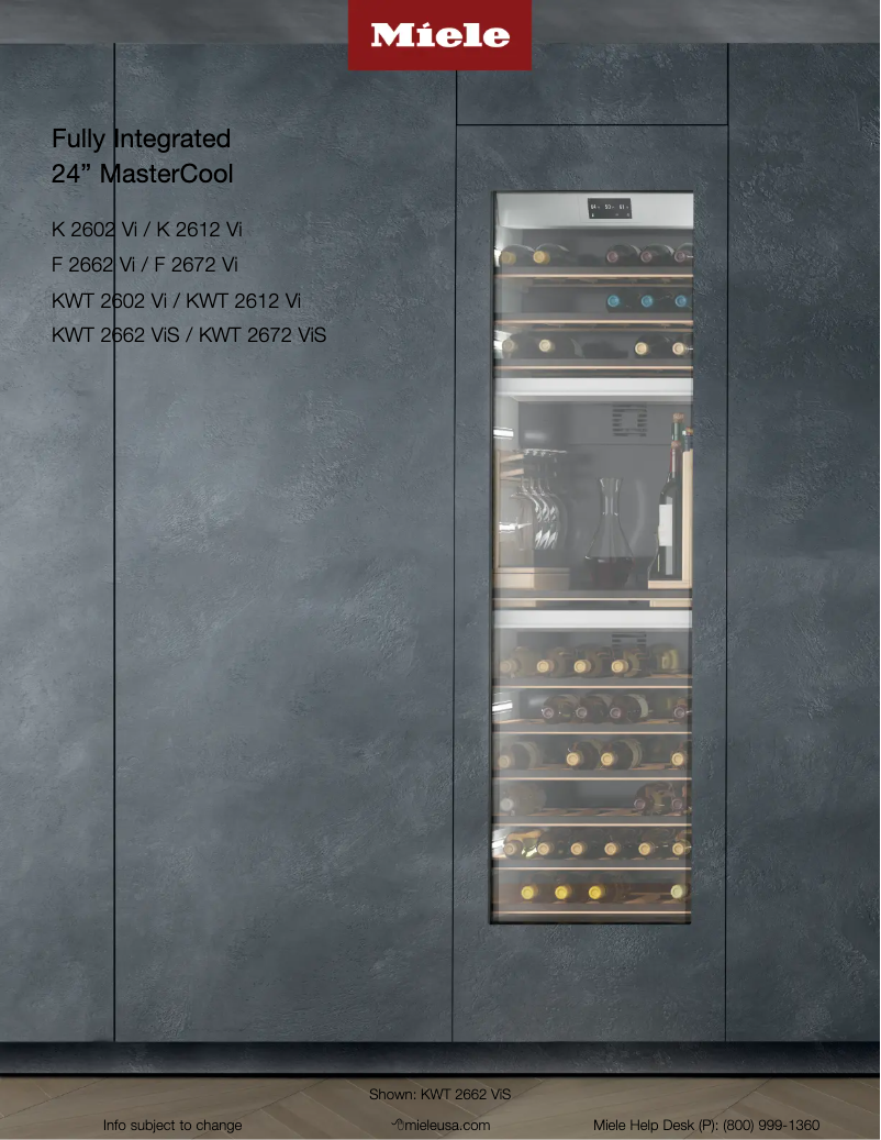 Page 1 of the manual Technical Sheet Miele F 2672 Vi