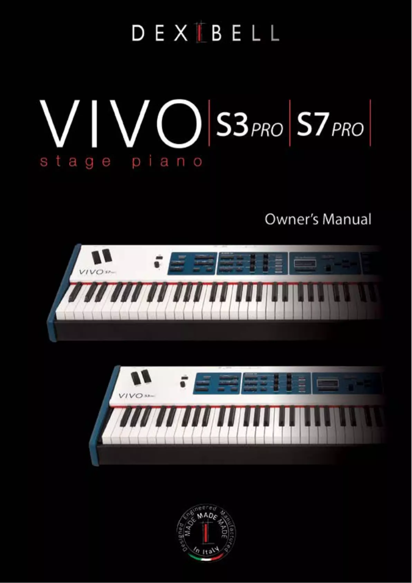 Page 1 de la notice Manuel utilisateur Dexibell Vivo S3 Pro