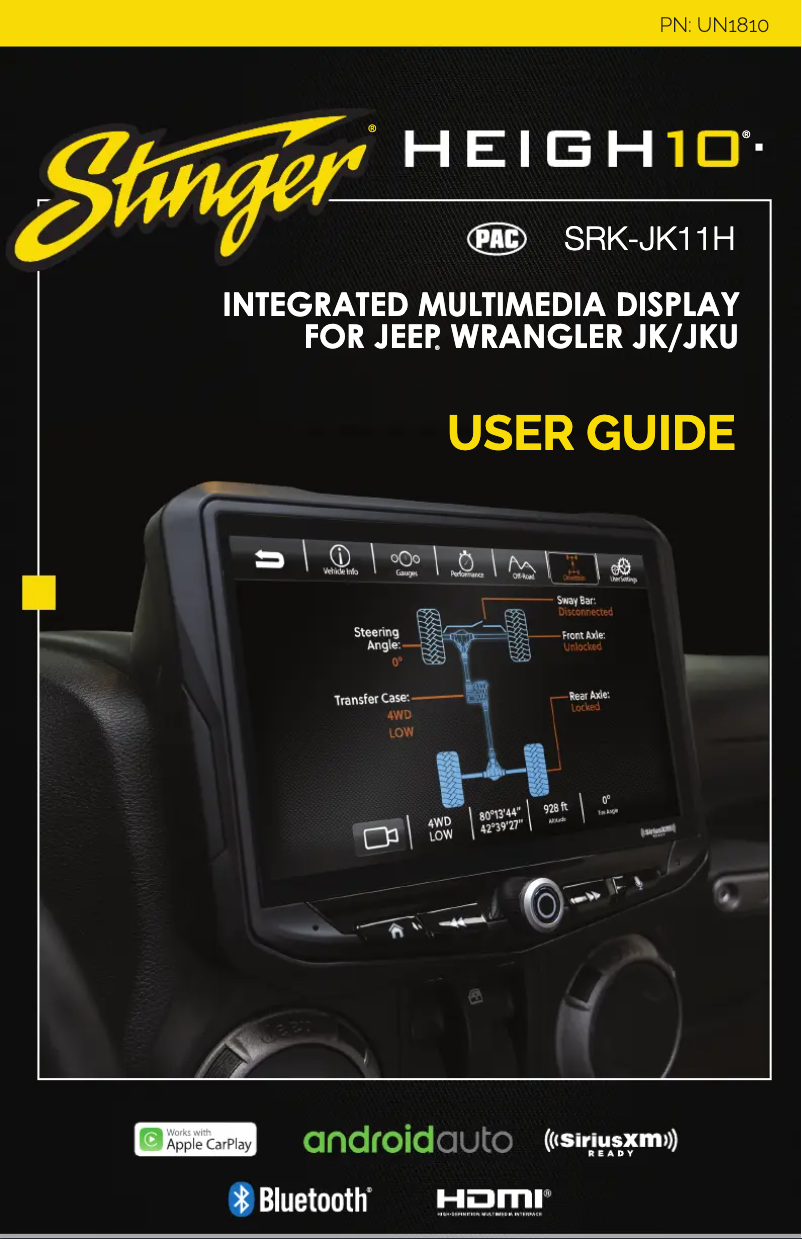 Page 1 of the manual User Manual PAC SRK-JK11H