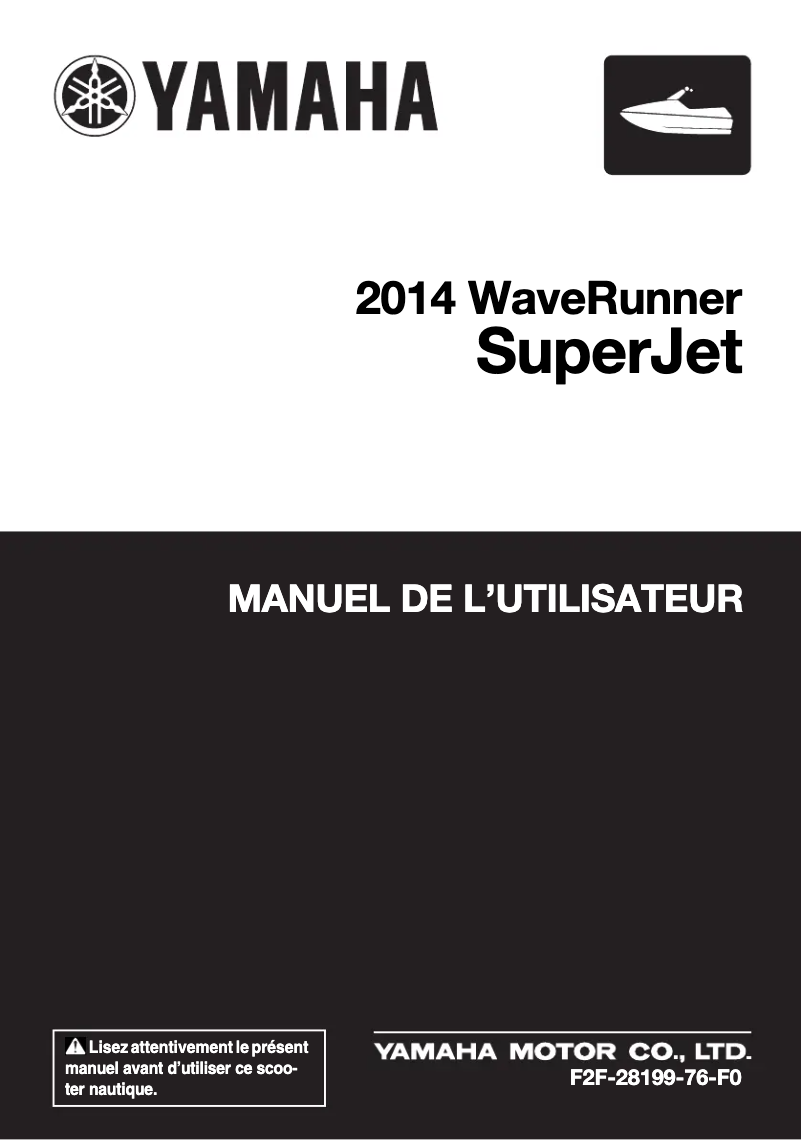 First page image of the manual for WaveRunner Superjet (2014)