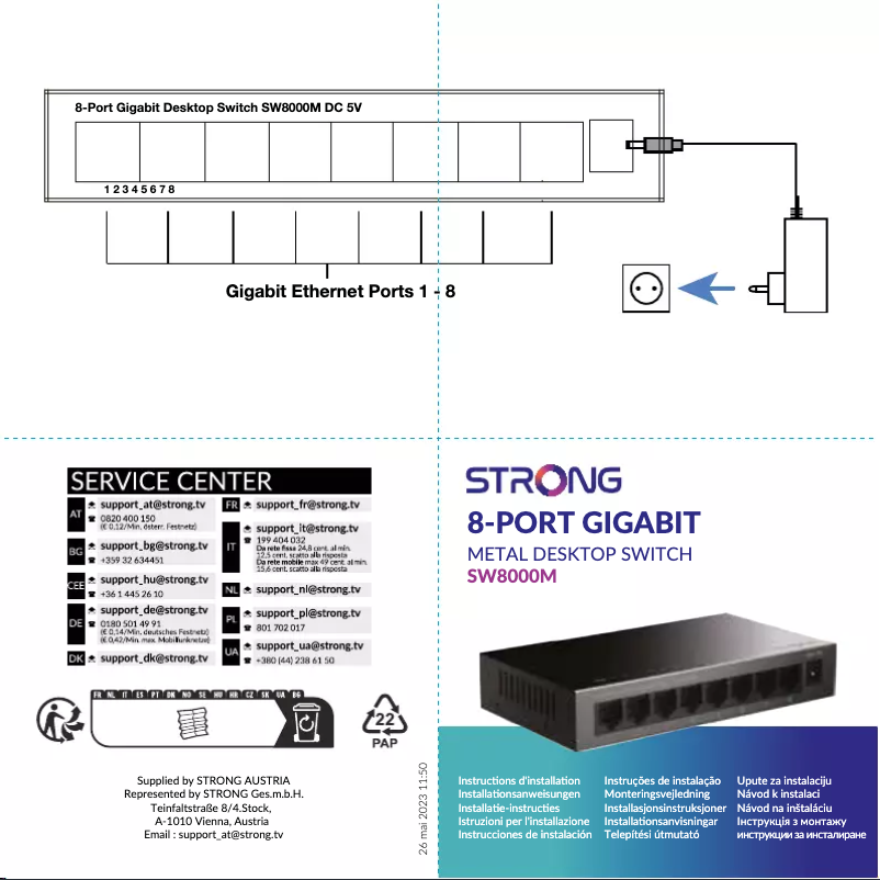 First page image of the manual for SW8000M