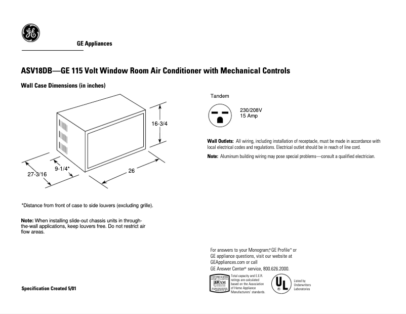 First page image of the manual for ASV18DB