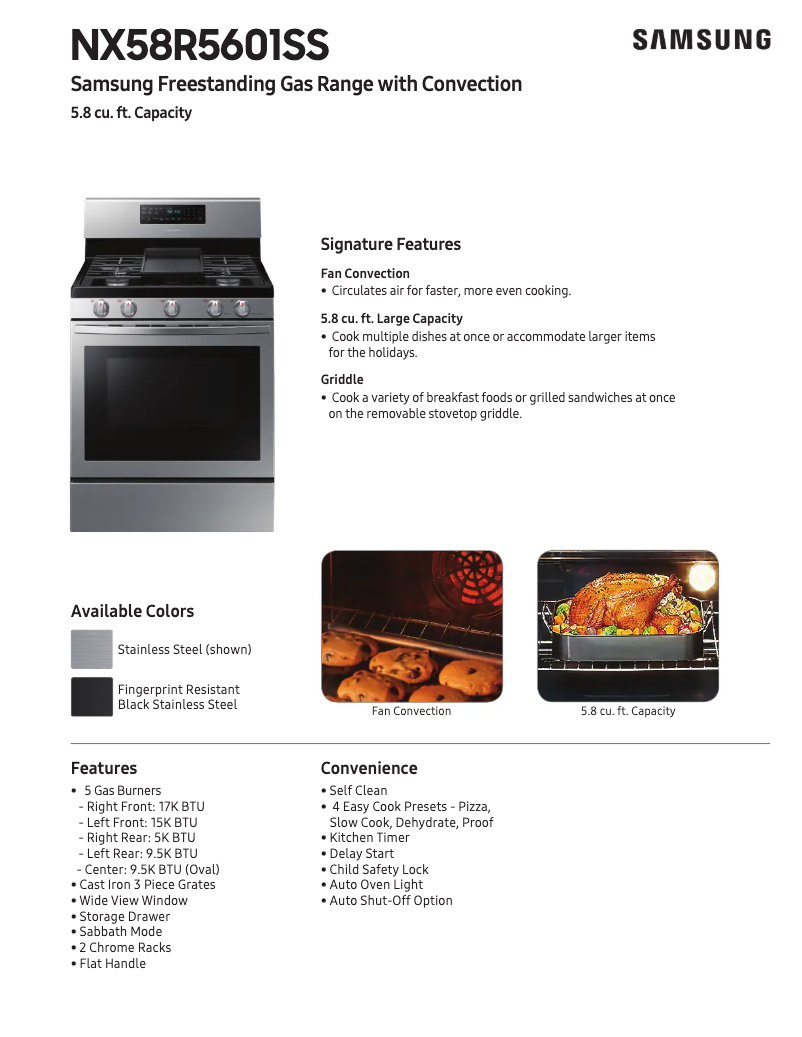 First page image of the manual for NX58R5601SS