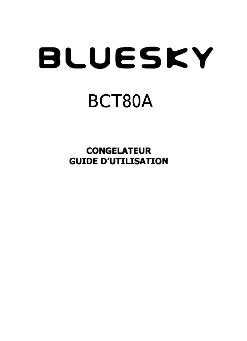 Page 1 of the manual User Manual Bluesky BCT 80A