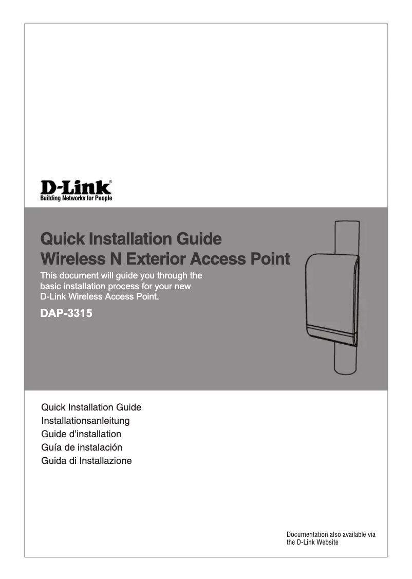 Page 1 of the manual Installation Guide D-Link DAP-3315 WLAN