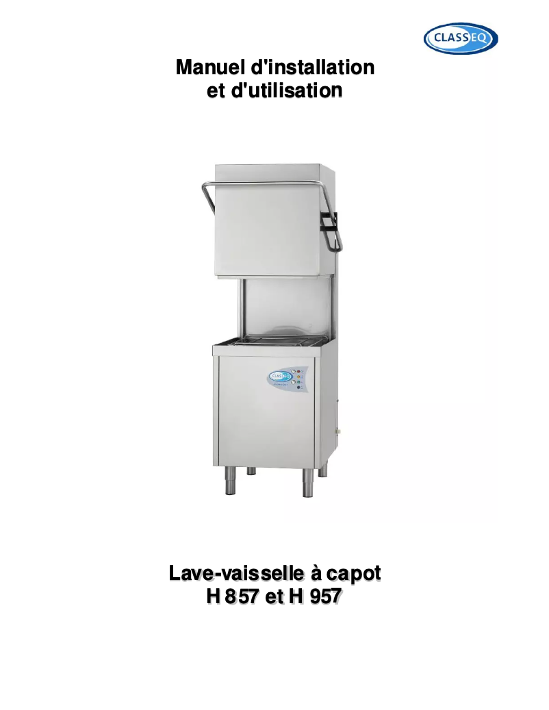 Page 1 of the manual User Manual Classeq H 957