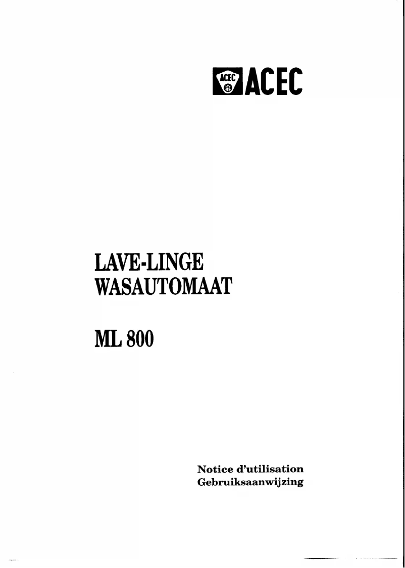 First page image of the manual for ML 800