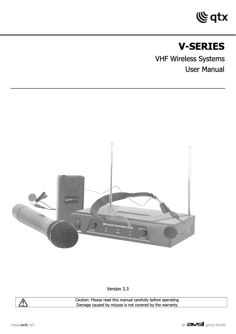 First page image of the manual for VH1