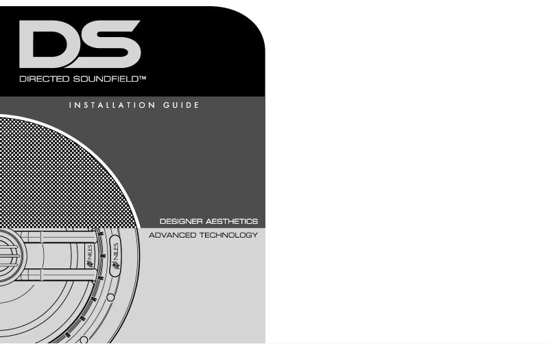 Page 1 of the manual User Manual Niles DS Directed Soundfield
