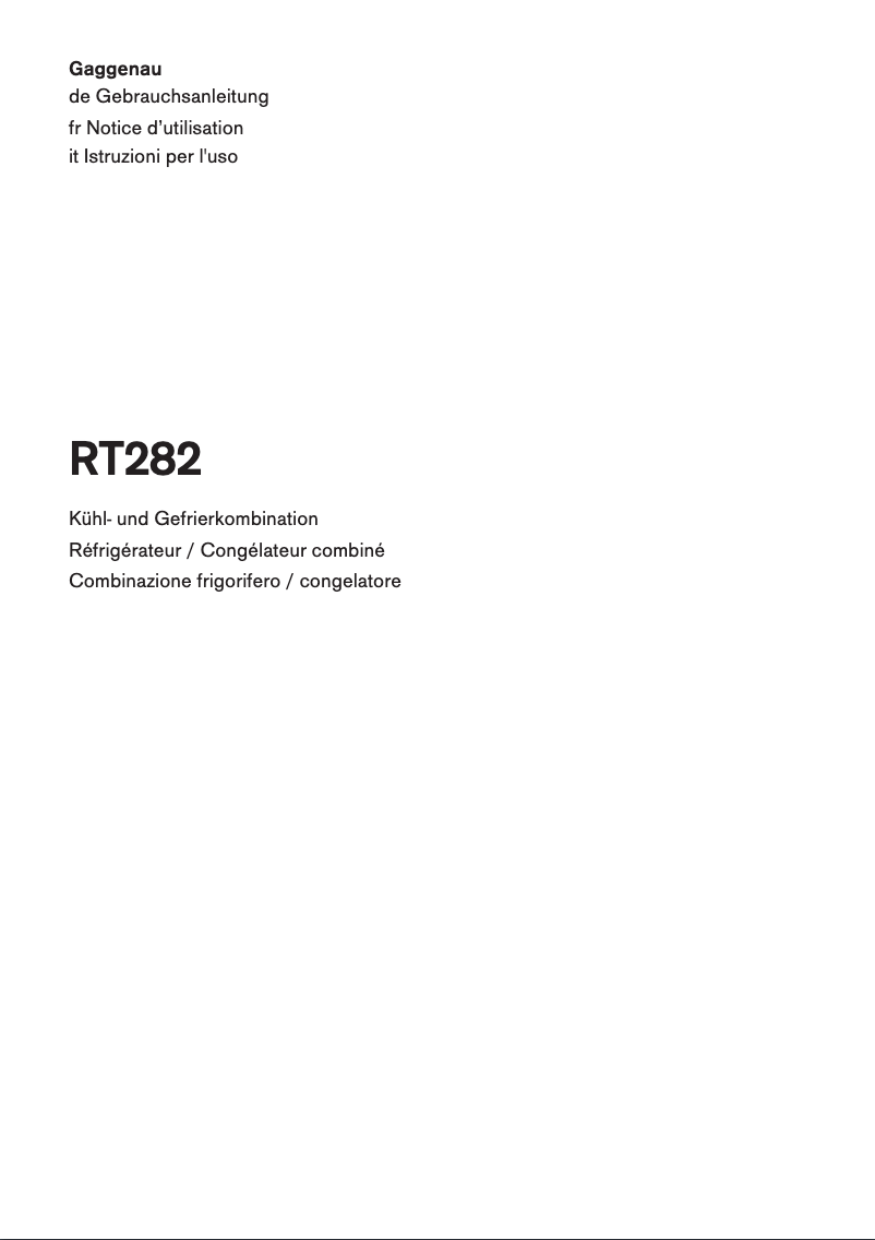 First page image of the manual for RT282306