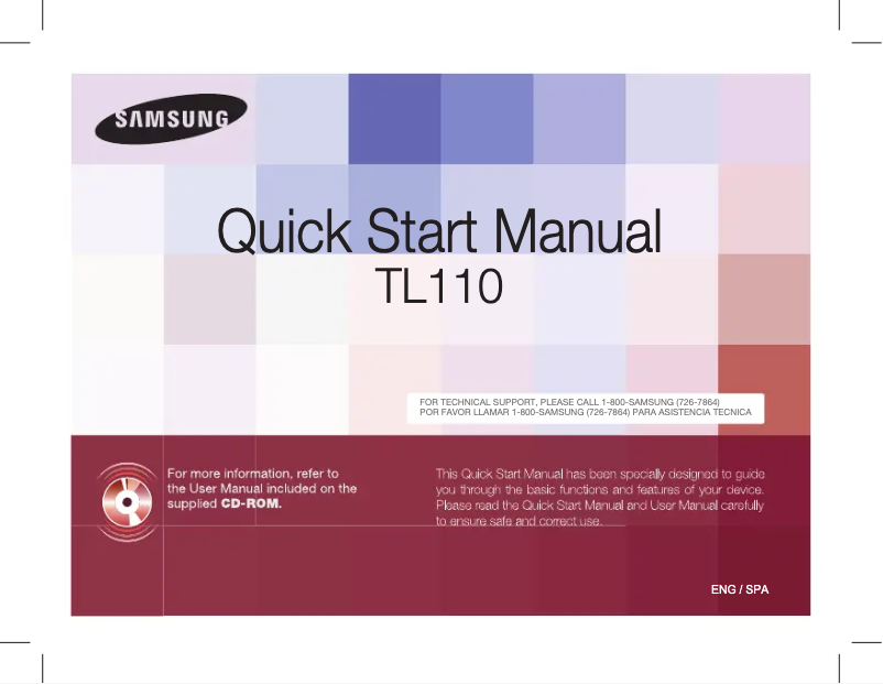 Page 1 of the manual Quick Start Guide Samsung TL110