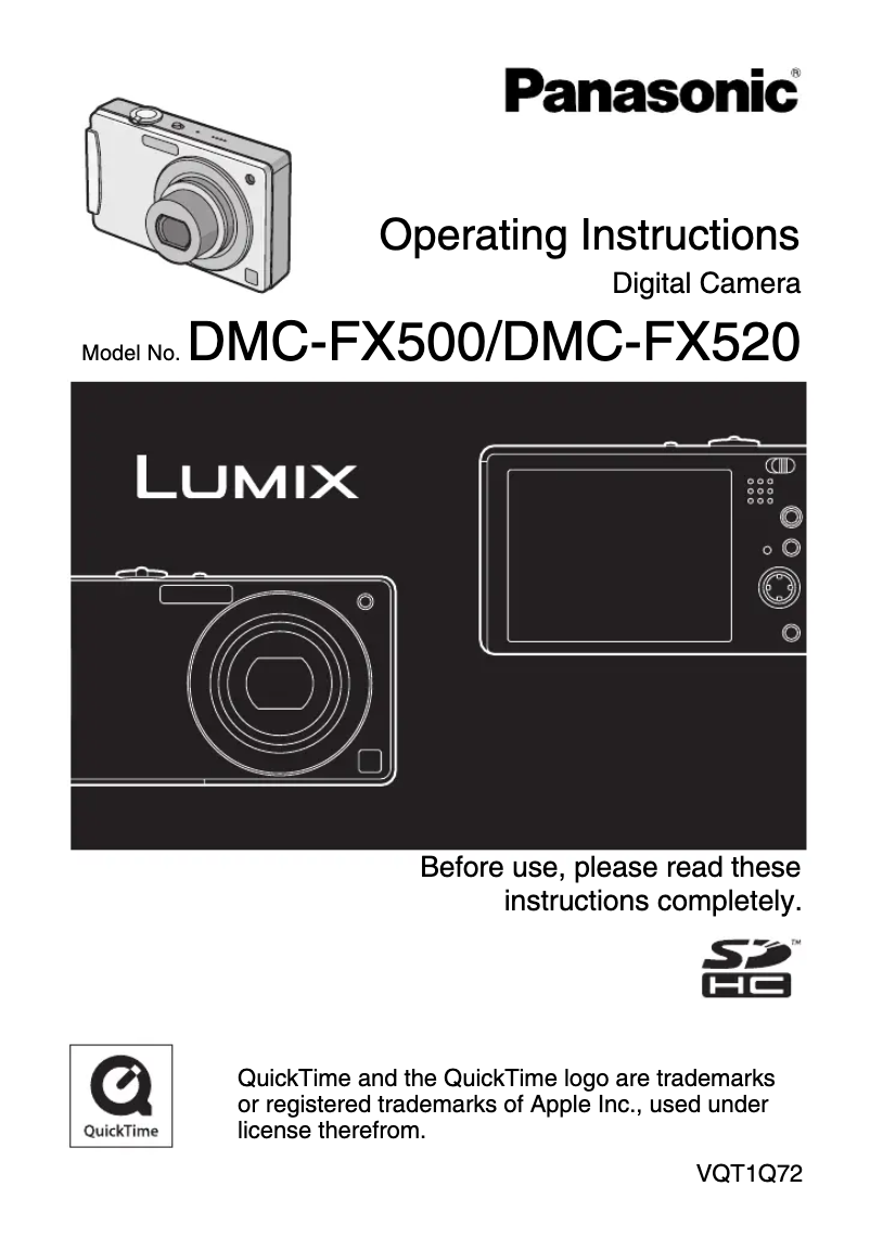 Page 1 of the manual User Manual Panasonic Lumix DMC-FX500