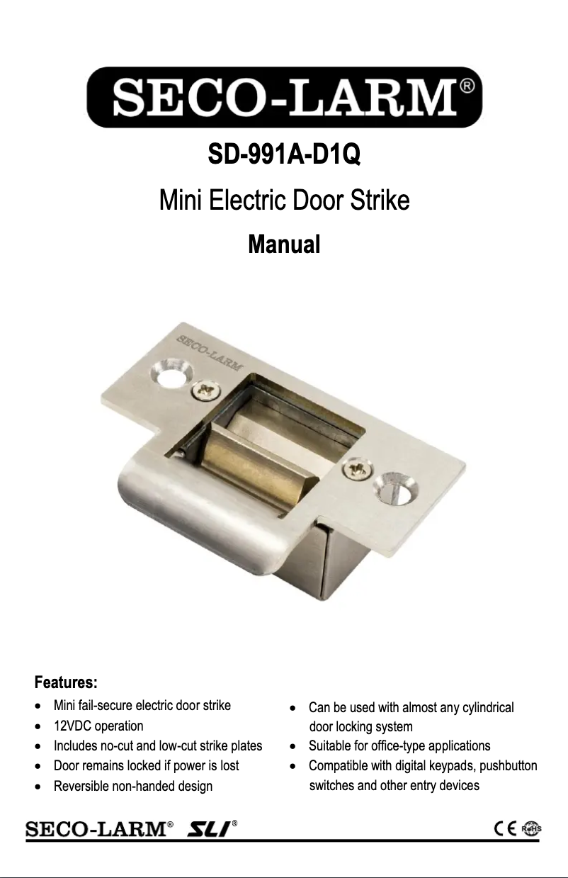 Page 1 of the manual User Manual Seco-Larm SD-991A-D1Q