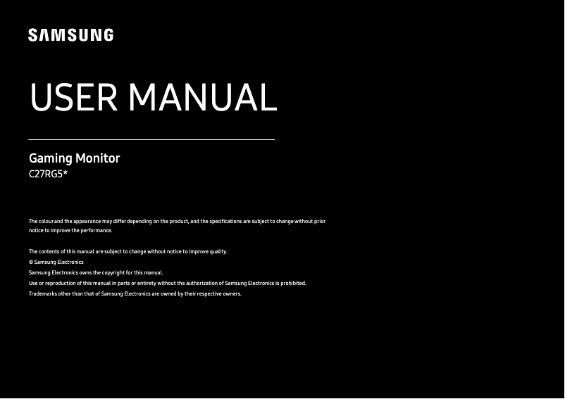 First page image of the manual for C27RG50FQC