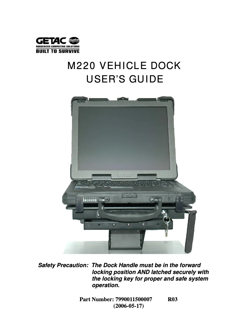 Page 1 of the manual User Manual Getac M220