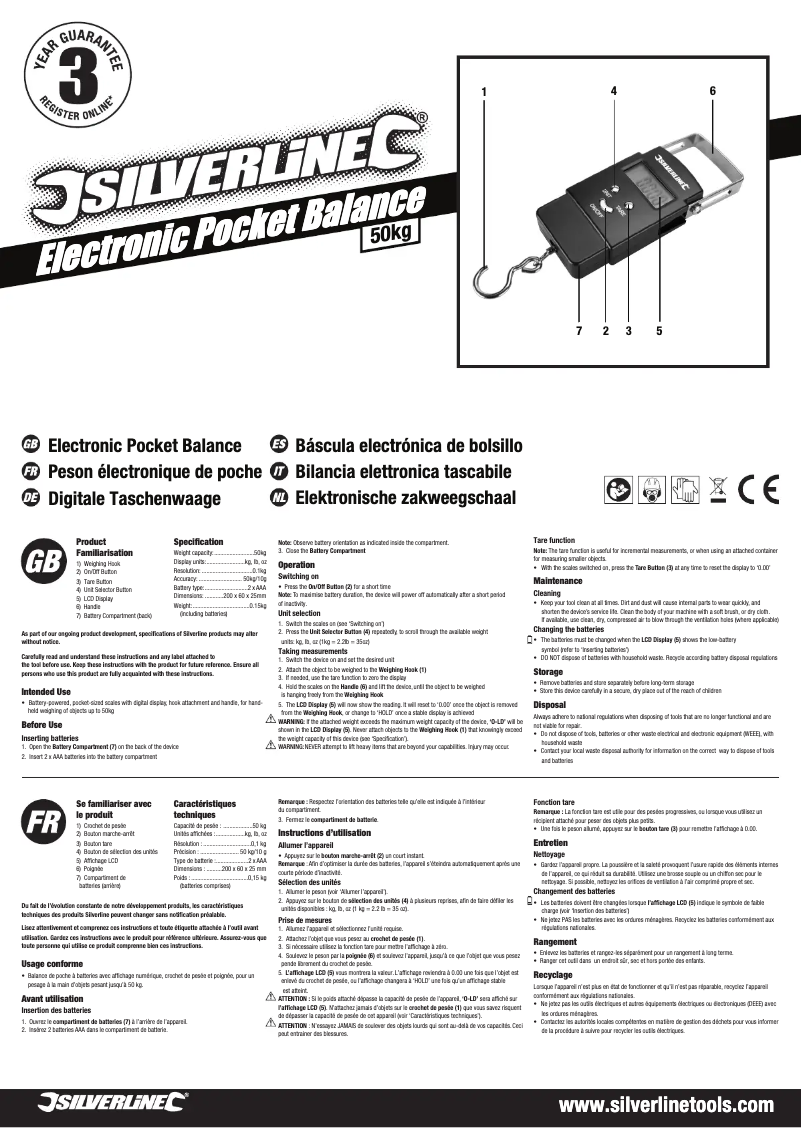 Page 1 of the manual User Manual Silverline 243857