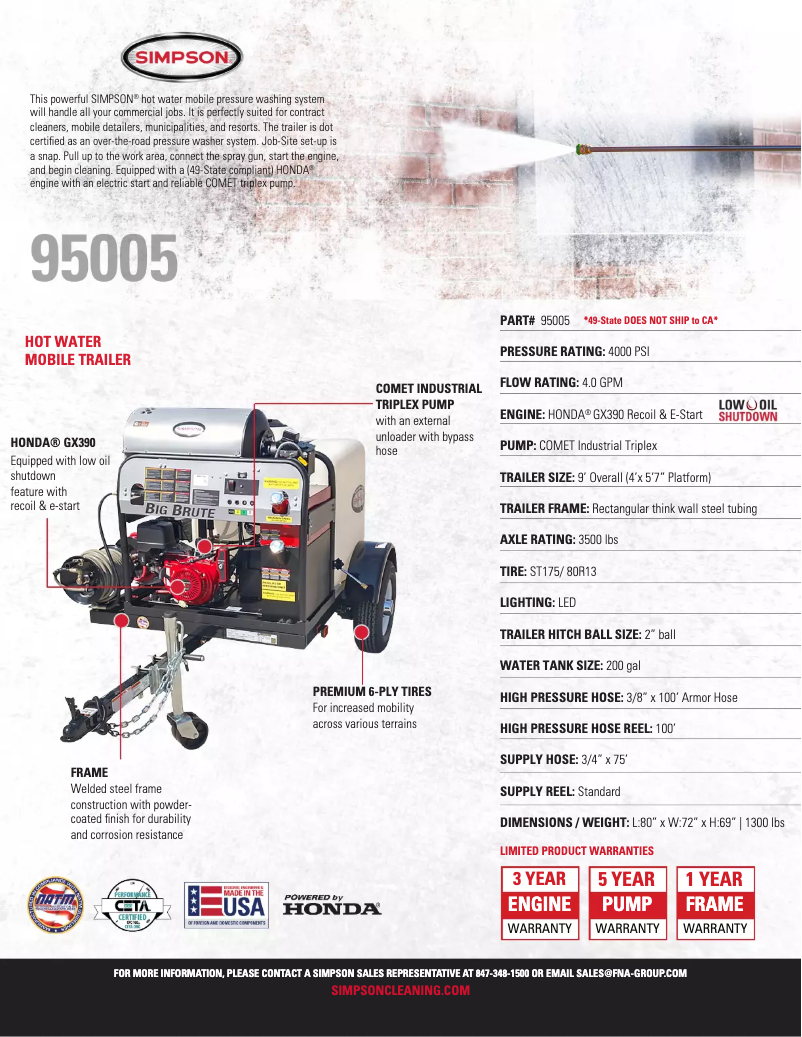 First page image of the manual for 95005