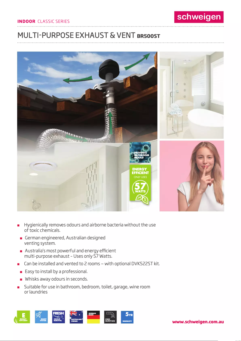 Page 1 of the manual Technical Sheet Schweigen BR522ST