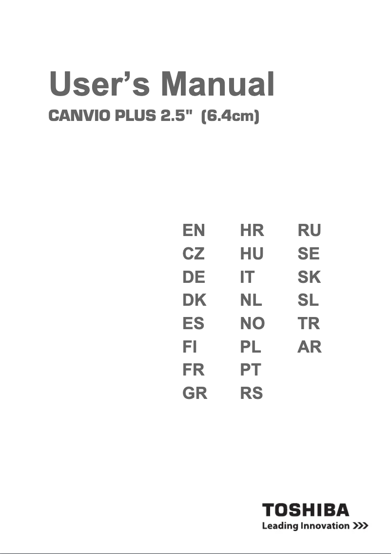 Image de la première page du manuel de l'appareil Canvio Plus