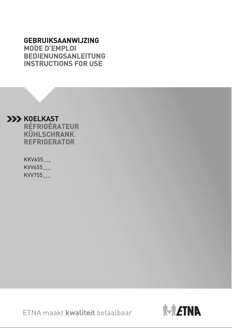 First page image of the manual for KKV856WIT