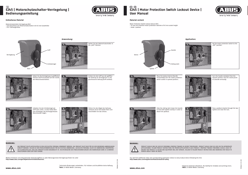 First page image of the manual for E245