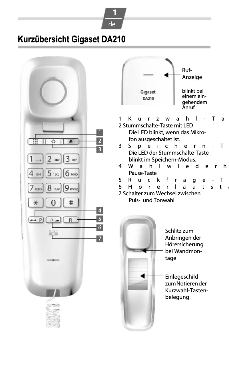 Page 1 of the manual User Manual Gigaset DA210