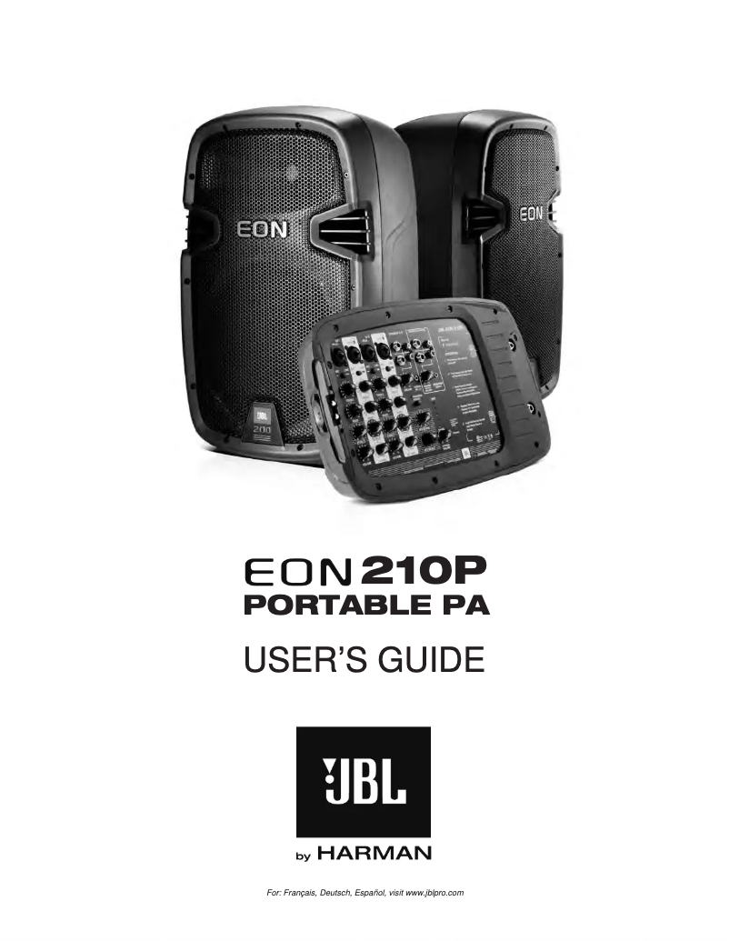 Page 1 of the manual User Manual JBL EON 210P