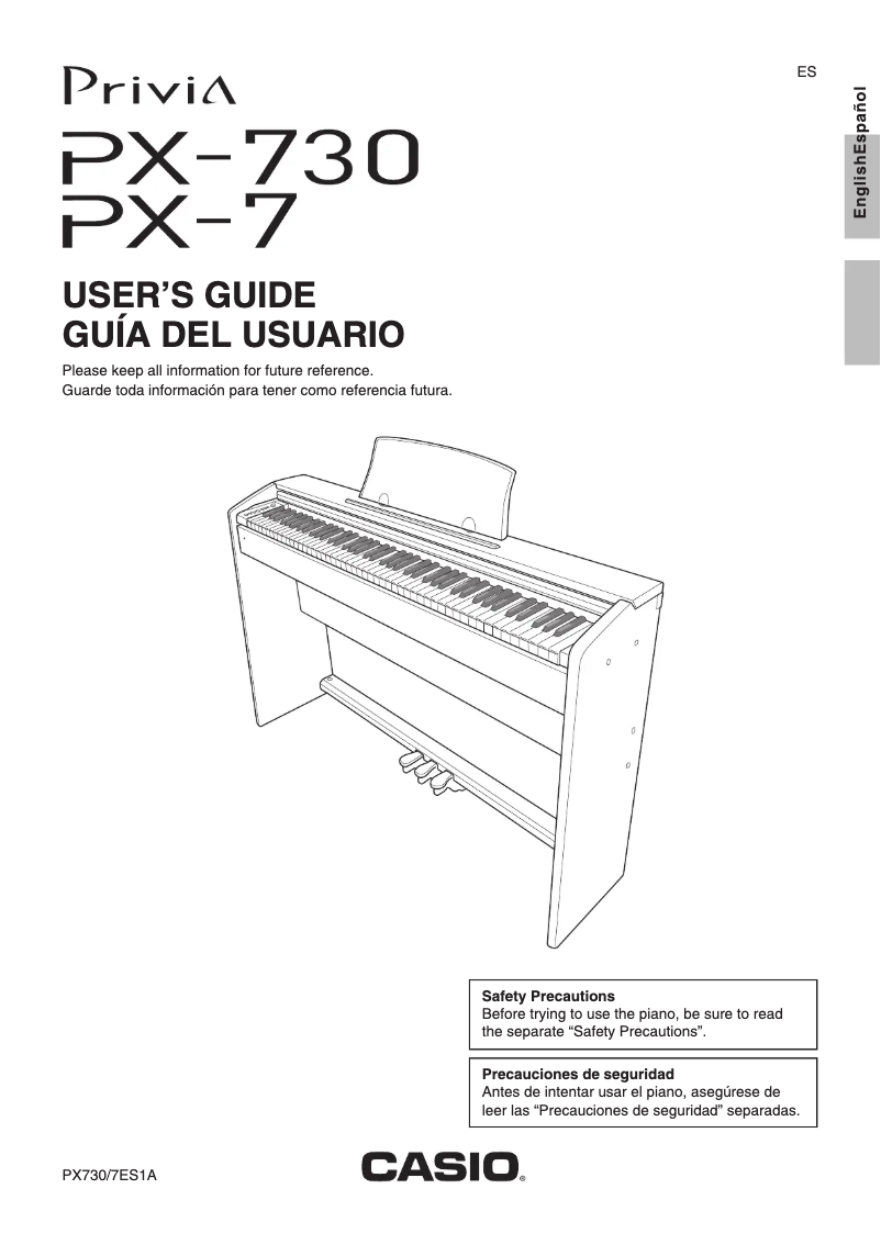 Page 1 of the manual User Manual Casio Privia PX-7