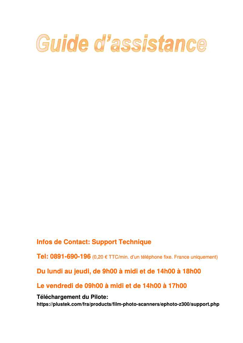 Image de la première page du manuel de l'appareil ePhoto Z300