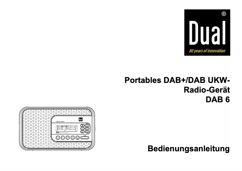 First page image of the manual for DAB 6